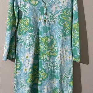 Lilly Pulitzer Blue and Green Patterned Dress